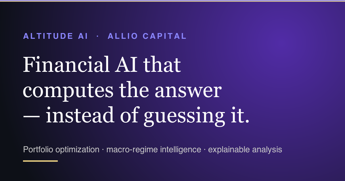 Allio The AI platform for wealth management · Allio Capital